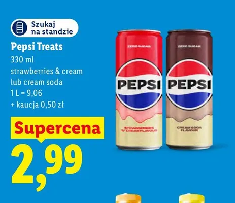 Napój gazowany Pepsi Treats cream soda promocja w Lidl