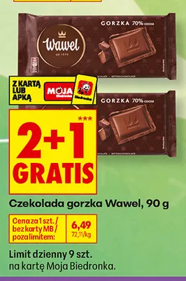 Czekolada gorzka Wawel promocja w Biedronka