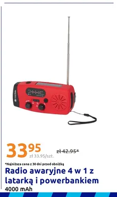 Radio awaryjne 4 w 1 z latarką i powerbankiem promocja w Action