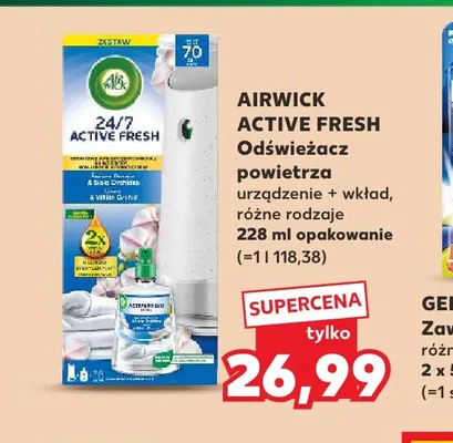 Odświeżacz powietrza urządzenie + wkład Airwick Active Fresh promocja w Kaufland
