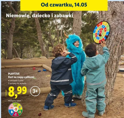 Dart na rzepy z piłkami Playtive w zestawie 3 piłki 2 zestawy do wyboru promocja w Lidl