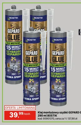 Klej montażowy szybki Bostik Gepard Glue promocja w Leroy Merlin