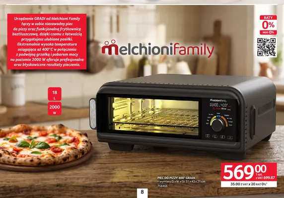 Piec do pizzy 400° Gradi Melchioni Family promocja w Selgros