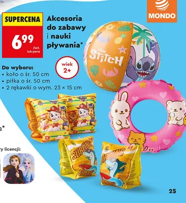 Akcesoria do zabawy i nauki pływania Mondo promocja w Biedronka
