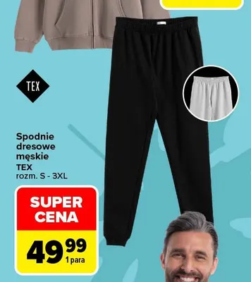 Spodnie dresowe męskie TEX promocja w Carrefour