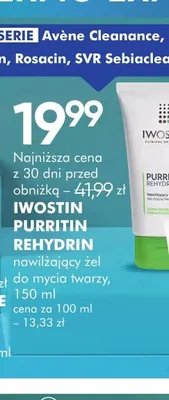 Nawilżający żel do mycia twarzy Iwostin Purritin Rehydrin promocja w Super-Pharm