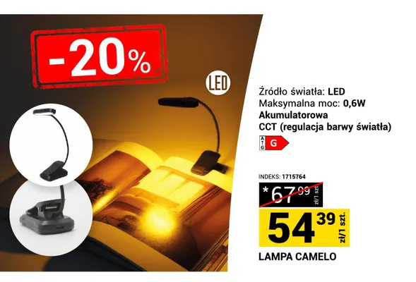 Lampa LED Camelo promocja w Merkury Market
