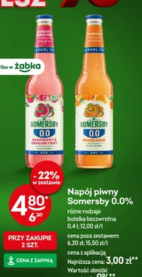 Piwo bezalkoholowe Napój piwny Somersby Mandarin promocja w Żabka