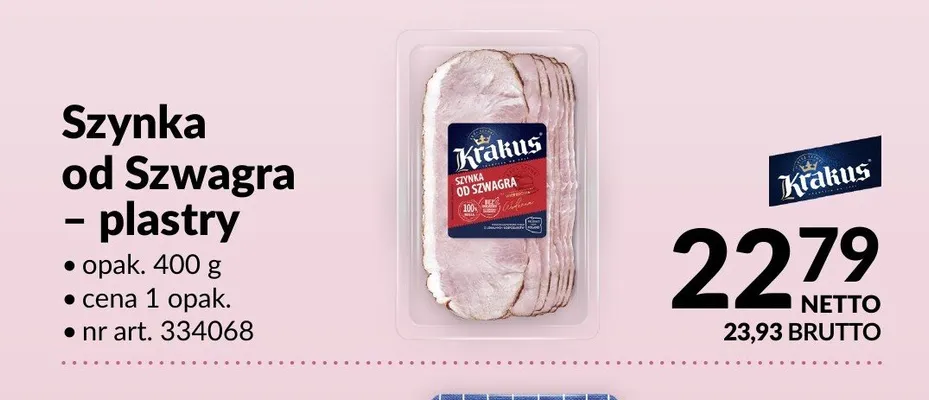 Szynka od Szwagra plastry Krakus promocja w Makro
