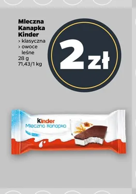 Mleczna Kanapka Kinder owoce leśne promocja w Netto