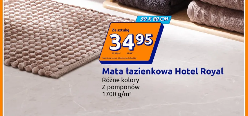 Mata łazienkowa Hotel Royal 50x80 cm promocja w Action