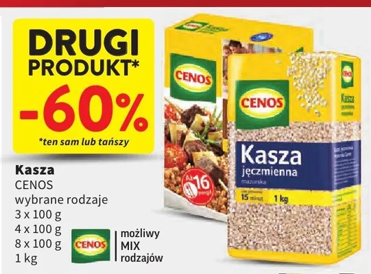 Kasza Cenos wybrane rodzaje promocja w Intermarche