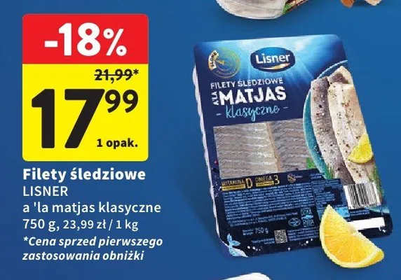 Filety śledziowe Lisner a`la matias klasyczne promocja w Intermarche