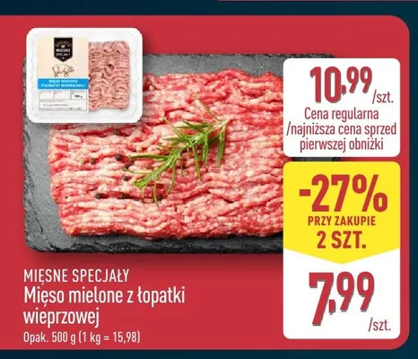 Mięso mielone z łopatki wieprzowej Mięsne Specjały promocja w Aldi
