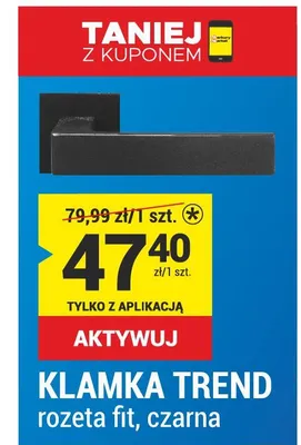 Klamka Trend rozeta fit czarna promocja w Merkury Market