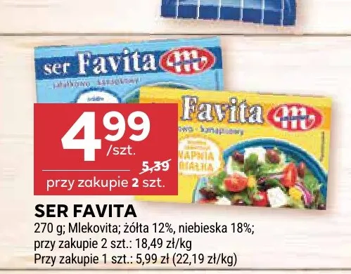 Ser Favita niebieska Mlekovita 18% promocja w Stokrotka