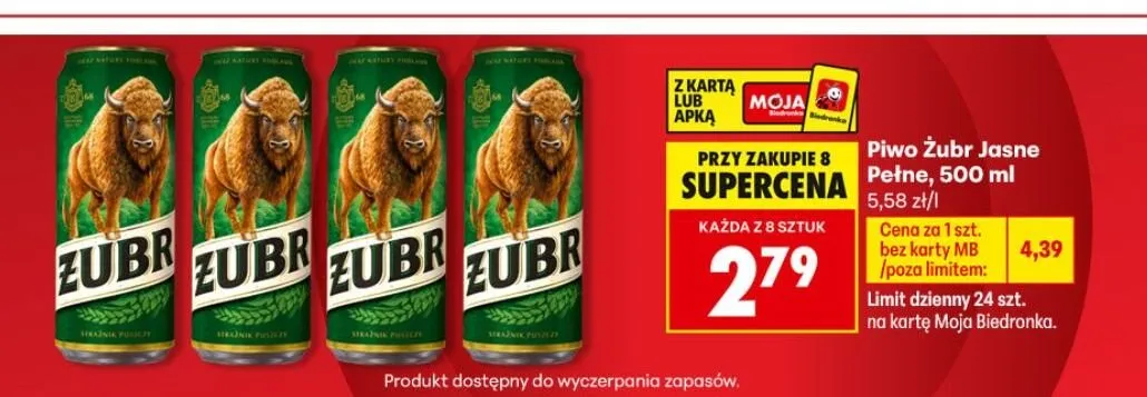 Piwo Jasne Pełne promocja w Biedronka