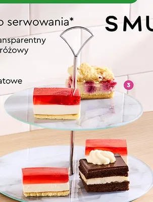 Patera szklana 2-poziomowa Smukee promocja w Biedronka