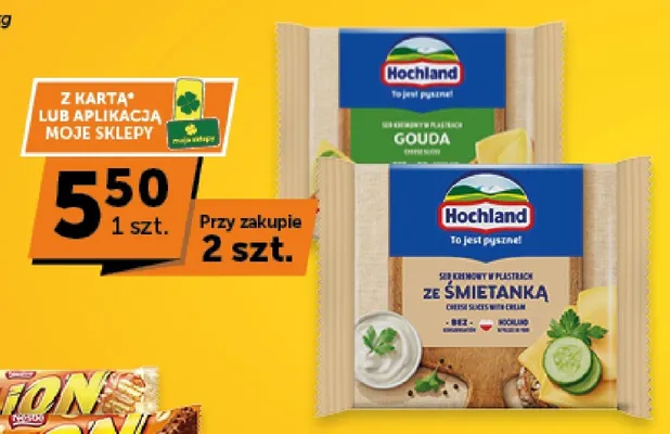 Ser topiony Hochland Gouda plastry promocja w Groszek