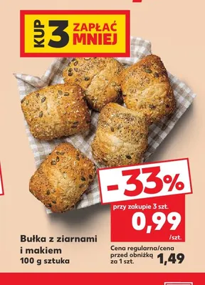 Bułka z ziarnami i makiem promocja w Kaufland