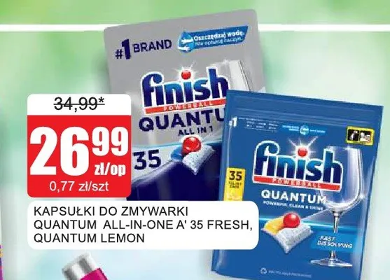 Kapsułki do zmywarki Finish Quantum Lemon promocja w Bingo