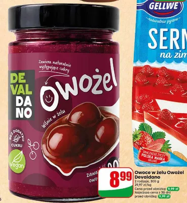 Owoce w żelu Owożel Devaldano promocja w Dino