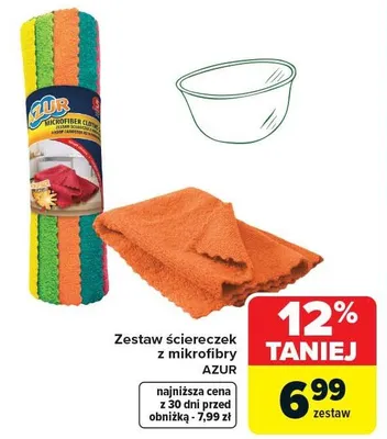 Zestaw ściereczek z mikrofibry Azur promocja w Carrefour