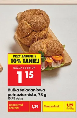 Bułka śniadaniowa pełnoziarnista promocja w Biedronka