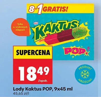 Lody SandwichLody Kaktus POP, 9x45ml promocja w Biedronka