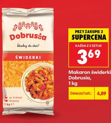 Makaron świderki Dobrusia promocja w Biedronka