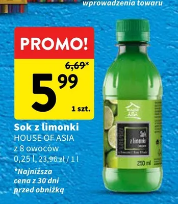 Sok z limonki z 8 owoców House of Asia promocja w Intermarche