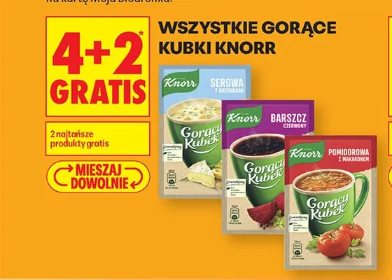 Wszystkie Gorące Kubki 4+2 GRATIS promocja w Biedronka