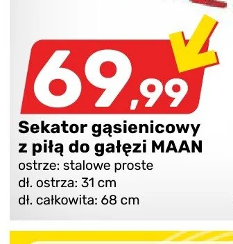 Sekator gąsienicowy z piłą do gałęzi MAAN promocja w Bricomarche