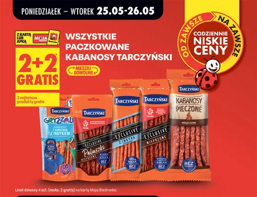 Kabanosy Exclusive paluszki wieprzowe Tarczyński promocja w Biedronka