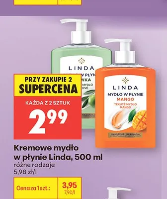 Kremowe mydło w płynie Linda Mango promocja w Biedronka