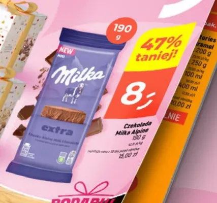 Czekolada Milka Alpine promocja w Dealz