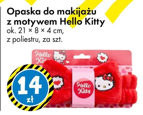 Opaska do makijażu z motywem Hello Kitty ok. 21 x 8 x 4 cm, z poliestru promocja w Tedi