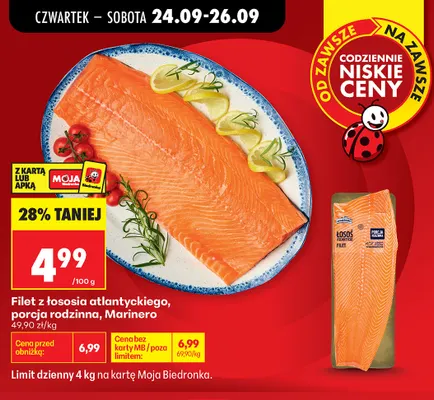 Filet z łososia atlantyckiego porcja rodzinna Marinero promocja w Biedronka