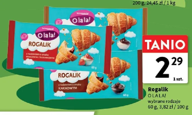 Rogalik z nadzieniem o smaku kakaowym O LA LA! promocja w Intermarche