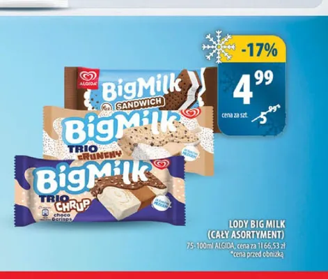 Lody Big Milk Trio Chrup promocja w Arhelan