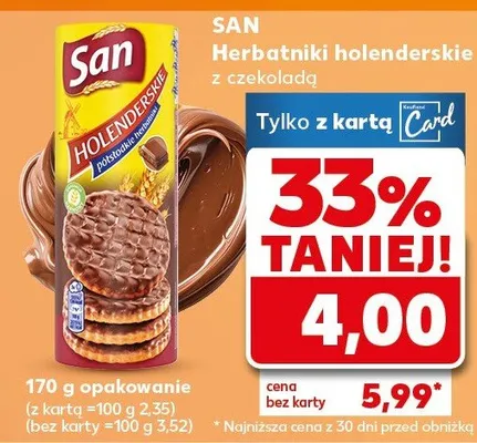 Herbatniki holenderskie z czekoladą promocja w Kaufland