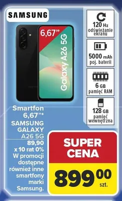 Smartfon 6,67" SAMSUNG GALAXY A26 5g promocja w Carrefour