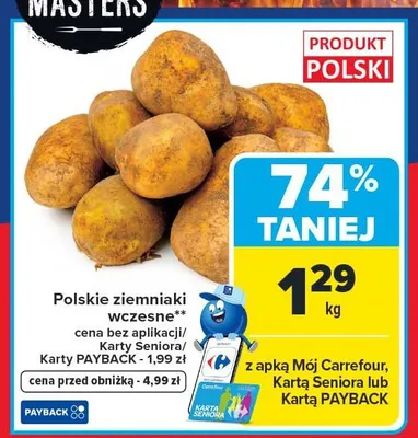 Ziemniaki wczesne polskie promocja w Carrefour