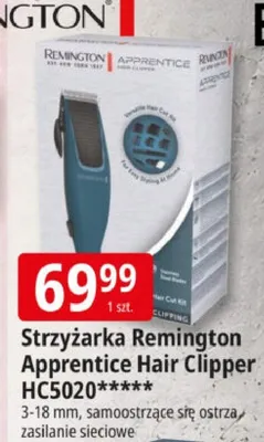 Strzyżarka Remington Apprentice Hair Clipper HC5020 3-18mm samoostrzące się ostrza zasilanie sieciowe promocja w Leclerc