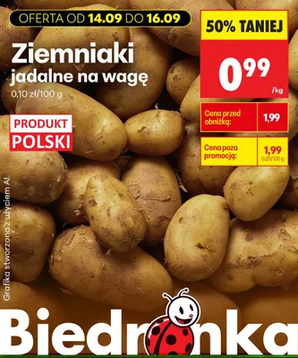Ziemniaki jadalne na wagę promocja w Biedronka