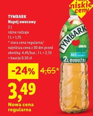 Napój owocowy Tymbark promocja w Lidl