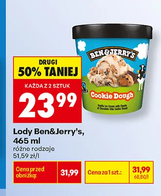 Lody Ben & Jerry's Cookie Dough promocja w Biedronka