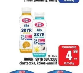 Jogurt Skyr SBA ciasteczka Mlekovita promocja w Tomi Markt