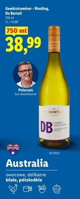 Wino białe półsłodkie Gewürztraminer Riesling De Bortoli promocja w Lidl