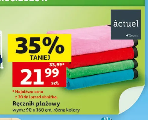 Ręcznik plażowy actuel wym.: 90x160cm promocja w Auchan